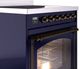 Ilve® Nostalgie II Noblesse 30'' Midnight Blue Pro Style Induction Range with Burnished Trim-4