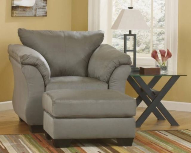 Signature Design by Ashley® Darcy 2-Piece Cobblestone Chair and Ottoman Set-3