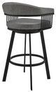 Armen Living Bronson Matte Black 29" Bar Swivel Bar Stool-3
