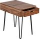 Jofran Inc. Rollins Natural Chairside Table with Black Base-2