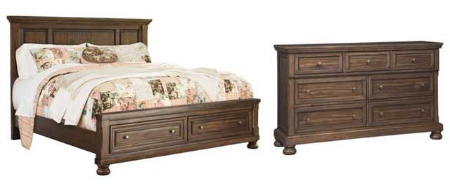 Signature Design by Ashley® Flynnter 2-Piece Medium Brown California King Panel Bed Set-0