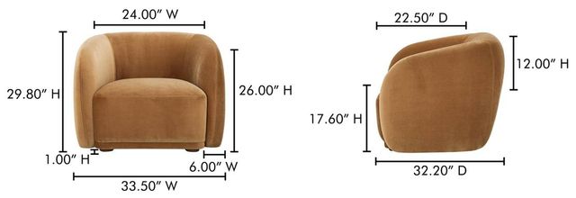 Moe's Home Collection Faye Tan Accent Chair-2