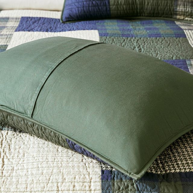 Olliix by Woolrich Mill Creek Green Full/Queen Oversized Cotton Quilt Set-2