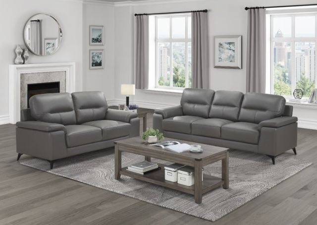 Homelegance® Mischa Dark Gray Loveseat-1