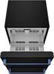 Thor Kitchen Gordon Ramsay Collection 24” 5.4 Cu. Ft. Anti-Fingerprint Black Built-In or Freestanding Under the Counter Refrigerator Drawer with Blue Handle-1