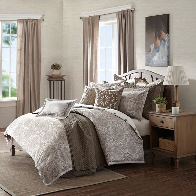 Olliix by Madison Park Signature Sophia Ivory King Comforter Set-1