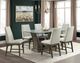 Elements International Dapper Glass Top Rectangular Dining Table with Walnut Base-1