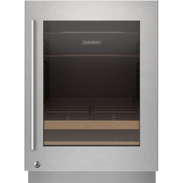 Sub-Zero® Designer Stainless Steel Right Hinge Undercounter Wine Cooler Glass Door Panel Kit with Lock-0