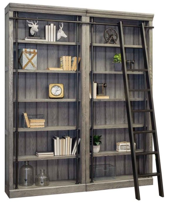 Martin Furniture Avondale 2-Piece Rustic Gray Bookcase-0