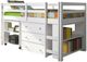 Donco Kids Study & Sleep White Youth Twin Low Loft with Desk, Chest and Bookcase-0