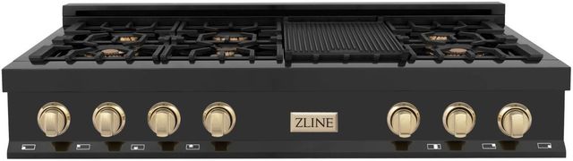 ZLINE Autograph Edition 48" Black Stainless Steel Gas Rangetop-0