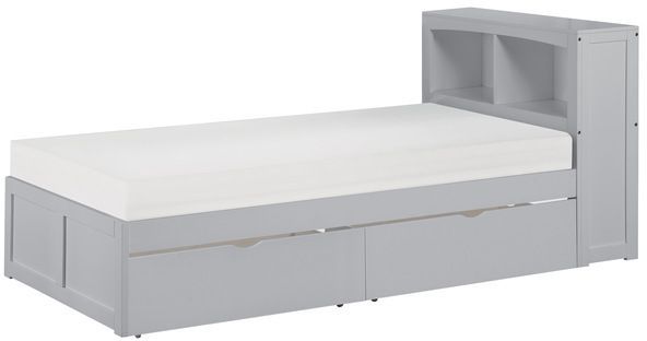 Homelegance® Orion Gray Youth Twin Storage Bookcase Bed-0