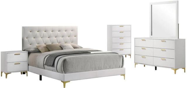 Coaster® Kendall 5-Piece White King Bedroom Set-0