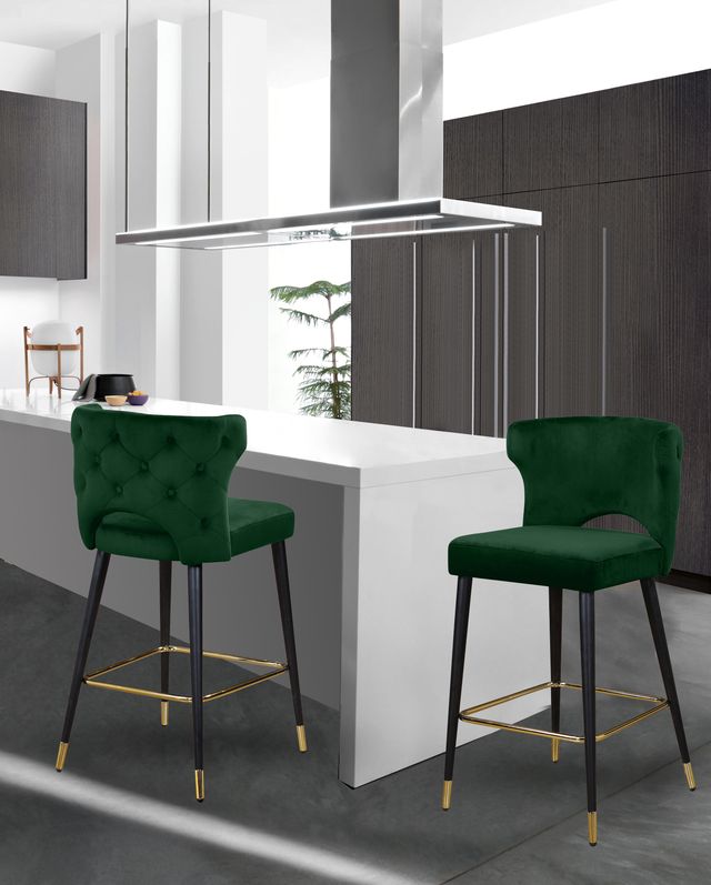 Meridian Furniture Kelly Green Velvet Counter Stool-3