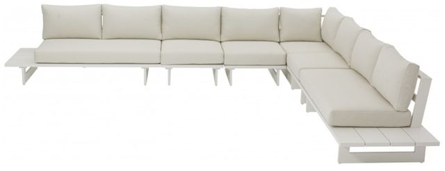 Meridian Furniture Maldives 6-Piece Cream Aluminum/Fabric Outdoor Modular Sectional-3