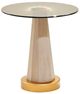 Michael Amini® St. Charles Glass Chairside Table with Bronze/Dove Gray Base-0