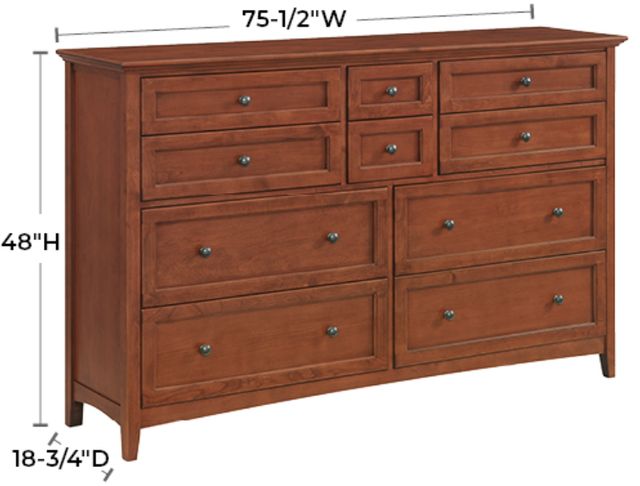 Whittier Wood® Furniture McKenzie Glazed Antique Cherry Master Dresser-2
