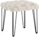 Powell® Neva Beige Square Ottoman Stool-0