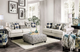 Furniture of America® Nash Ivory/Navy Ottoman-1