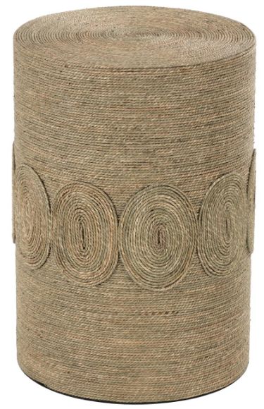 Deco Marche Brown Drum Side End Accent Table-0