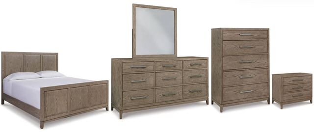 Signature Design by Ashley® Chrestner 5-Piece Gray King Panel Bed Set-0