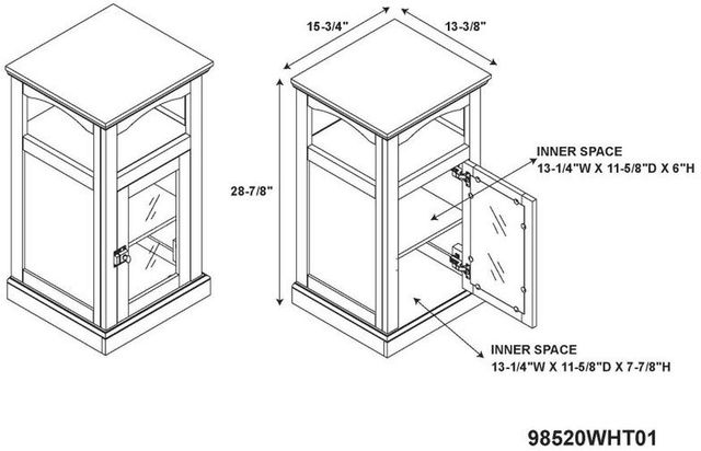 Linon Scarsdale White Demi Cabinet-2