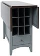 Jofran Inc. Asbury Park Autumn Brown Counter Drop Leaf Table with Gray Base-3