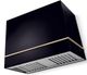 La Cornue CornuFé Loge 44" Gloss Black Wall Mounted Range Hood with Polished Brass Trim-0