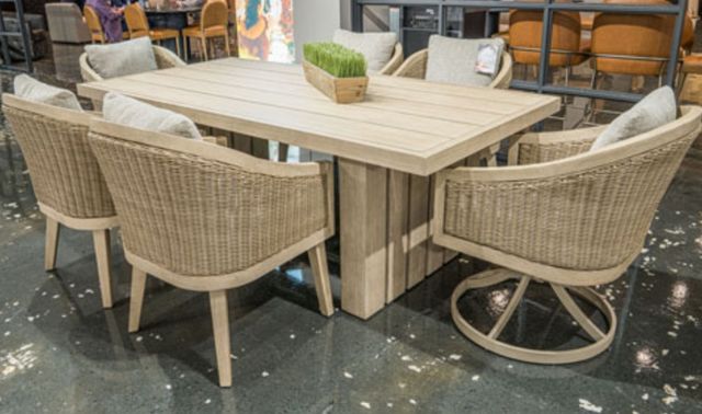 Signature Design by Ashley® Thunder Trails Beige/Light Gray Dining Table-2