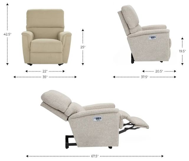 La-Z-Boy® Ava Ocean Power Wall Recliner with Headrest and Lumbar-2