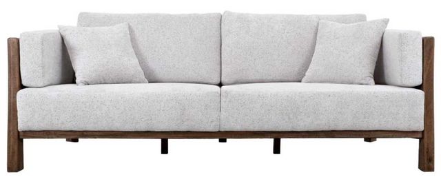 International Furniture Direct Roots Stained Brown/White 93" Upholstered Sofa-1