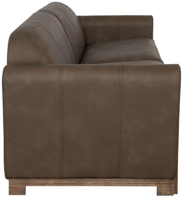 International Furniture Direct Balam Dark Brown/Stained Brown 88" Two-Cushion Sofa-2