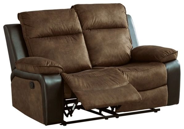 Signature Design by Ashley® Woodsway Brown Reclining Loveseat-1