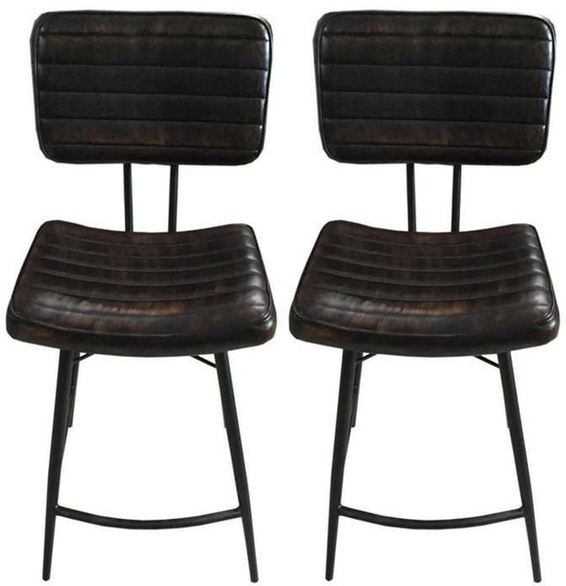 Coaster® Partridge 2-Piece Antique Espresso Leather Counter Stool-3