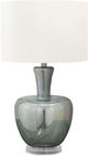 Monarch Specialties Inc. Sea Green Glass Table Lamp with Ivory Shade-0