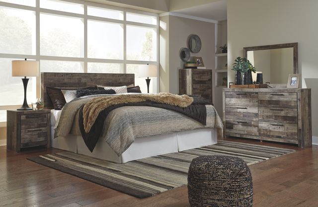 Benchcraft® Derekson 5-Piece Multi Gray King Panel Bed Set-5