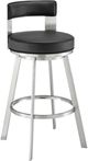 Armen Living Flynn Black/Brushed Stainless Steel 26'' Bar Stool-0