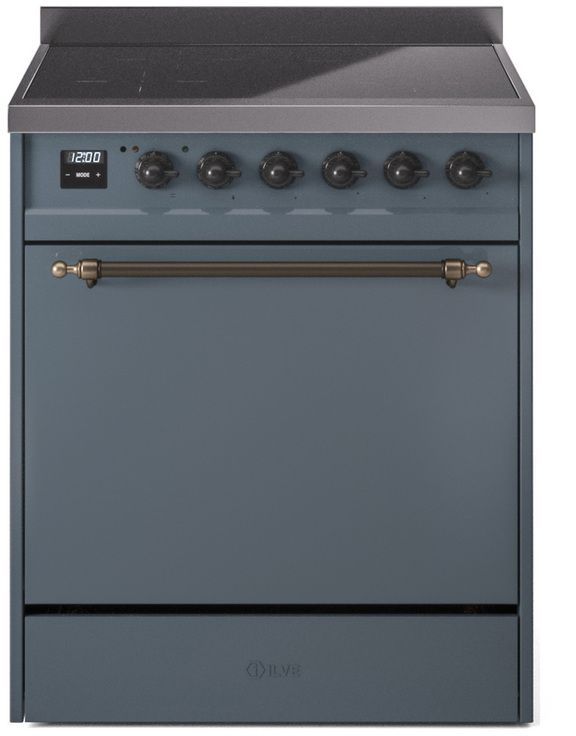 Ilve® Nostalgie II Series 30" Blue Grey Pro Style Induction Range-0