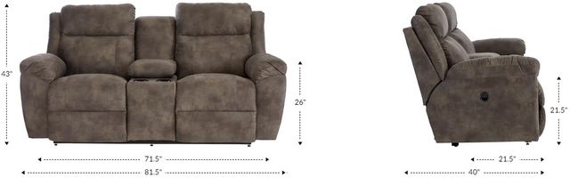 La-Z-Boy® Joel Pewter Manual Reclining Loveseat with Console-3