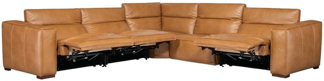 Hooker® Furniture MS Fresco 5-Piece Zen Caramel L-Shape 3-Power Reclining Sectional with Power Headrest-1