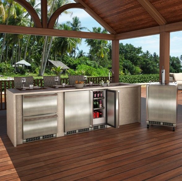 Marvel 5.0 Cu. Ft. Stainless Steel Outdoor Under Counter Refrigerator Drawers-2