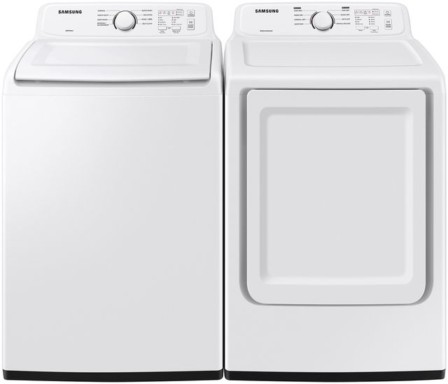 Samsung White Top Load Washer & Electric Dryer Laundry Pair-0