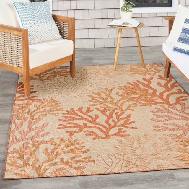 Nourison Home™ Garden Oasis Coral 5'x7' Style 2 Area Rug-1