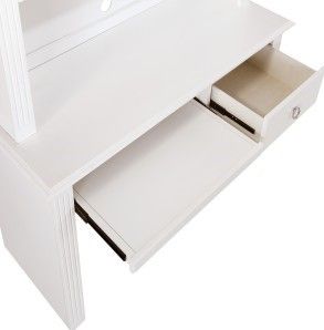 Mazin Furniture Meghan White Writing Desk with Hutch-3