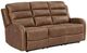 Elements International Avanti Whiskers PU Brown Power Reclining Sofa with Power Head Recliner-0