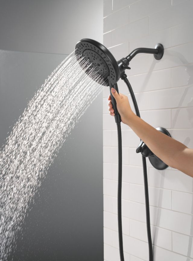 Delta Bonacci™ 17 Series Matte Black Shower Trim with In2ition® Head Shower-2