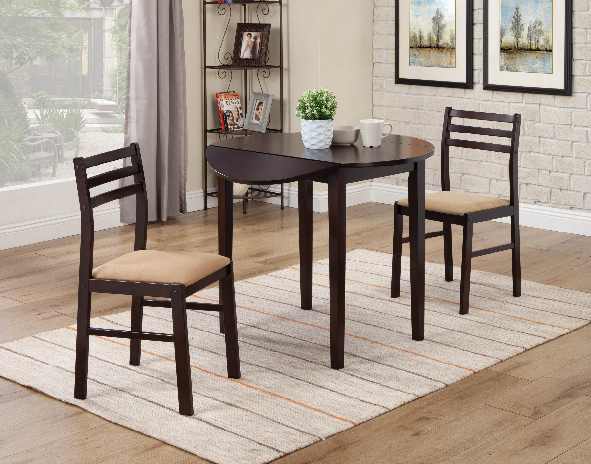Coaster Bucknell 3-Piece Dining Set with Drop Leaf - Thumbnail 4
