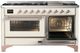 Ilve® Majestic III 60" Antique White Pro Style Dual Fuel Liquid Propane Range with Triple Glass Door and Copper Trim-4