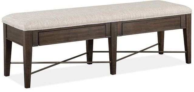 Magnussen Home® Westley Falls Graphite Bench with Upholstered Seat-3