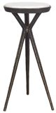 Uttermost® Tilton White Marble Top Accent Table with Dark Bronze Base-0